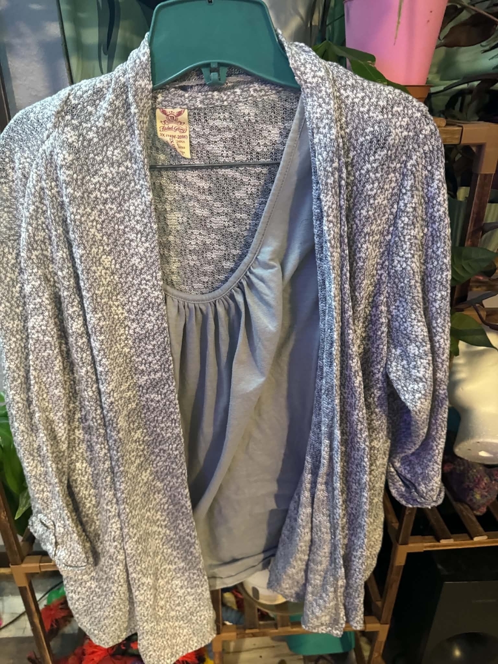 Faded Glory Heathered Gray Open-Front Women's Cardigan